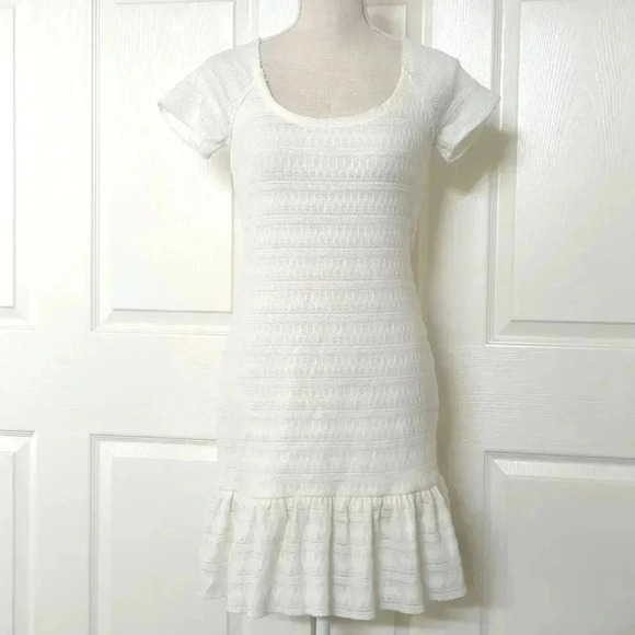 Free People White Short Sleeve Knit Dress - Picture 2 of 6